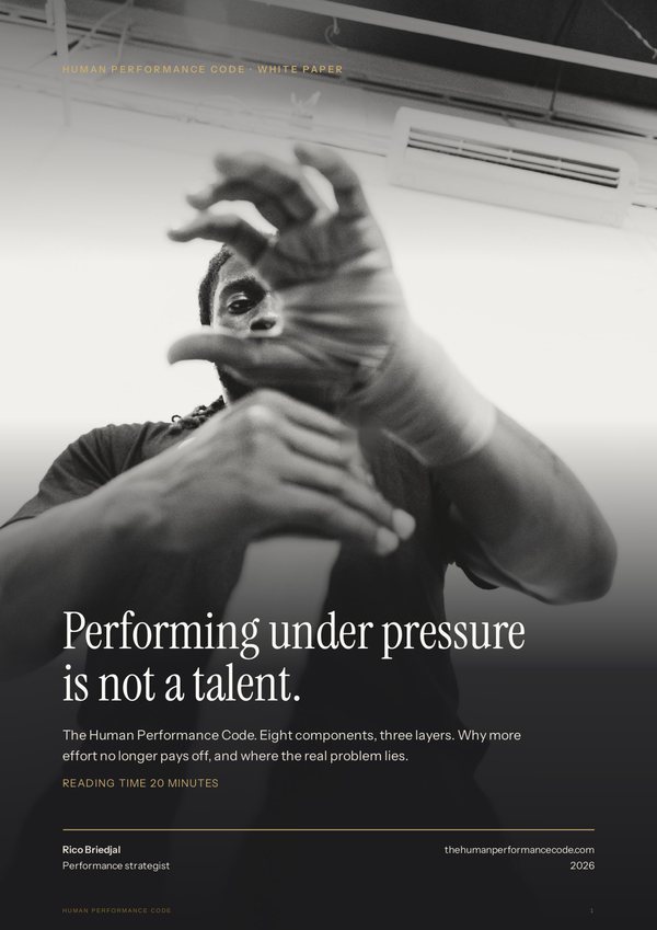 The cover of the white paper, Performing under pressure is not a talent